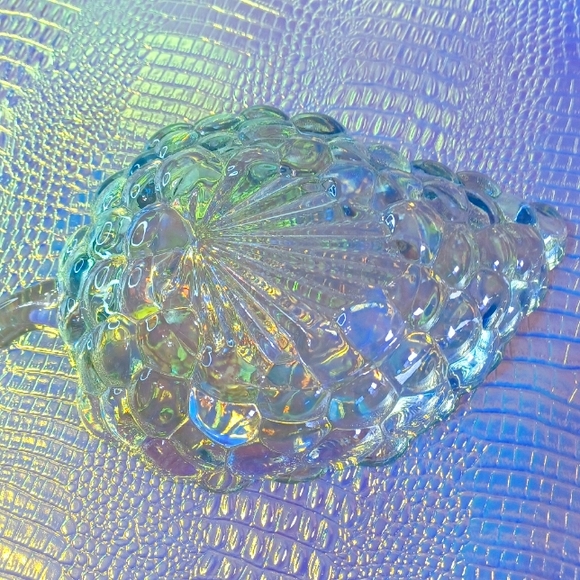 Blue Grape Glass Trinket Dish Anchor Hocking - Picture 5 of 5